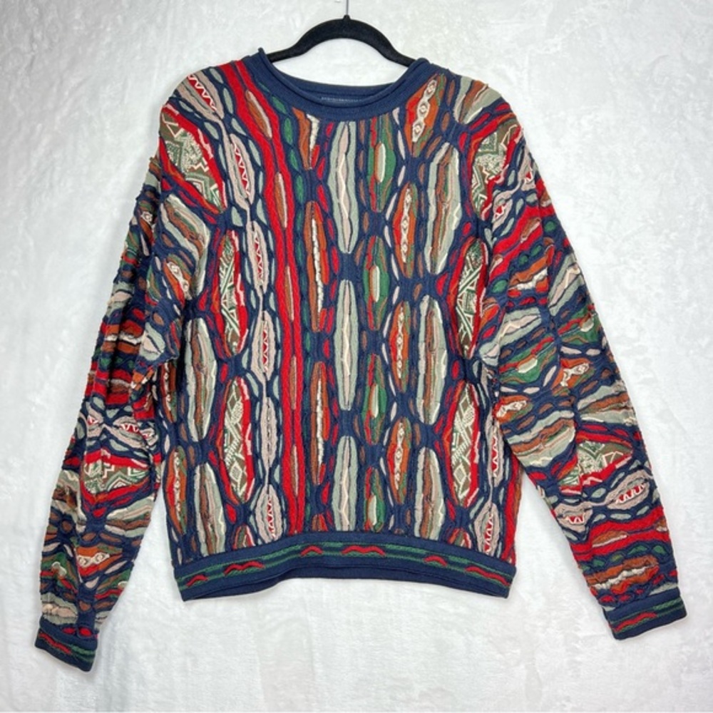Rare Coogi 3D Knit Multicolor Retro Biggie Vintage Holy Grail Men's Sweater M